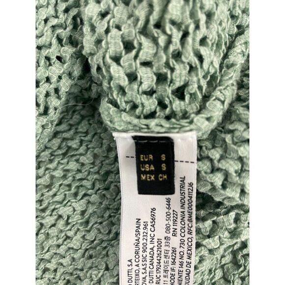 Massimo Dutti Womens Sweater Size S Green Boat Neck Open Knit 5614/608 NWOT - Picture 7 of 12